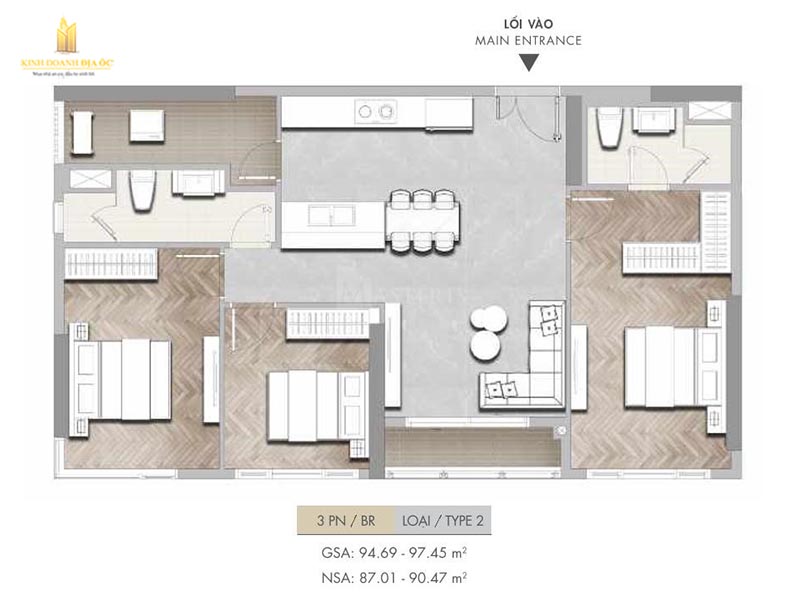 Căn hộ 3PN Masteri Centre Point q9