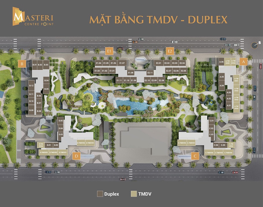 Mặt bằng căn TMDV & Duplex