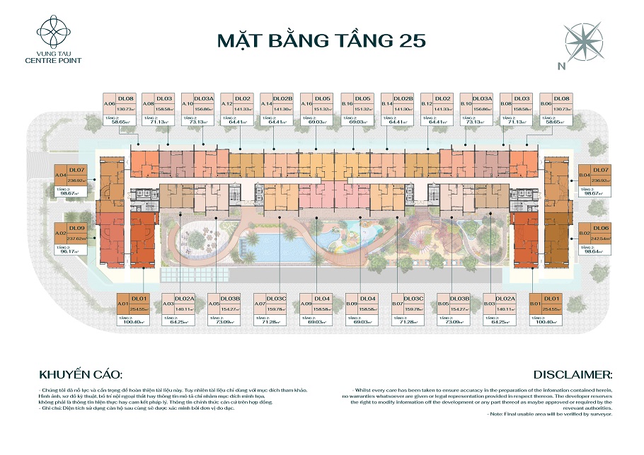 Mặt bằng tầng 25