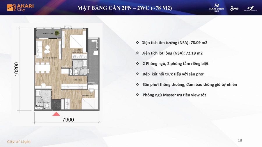 Mẫu Căn 2PN - 2WC