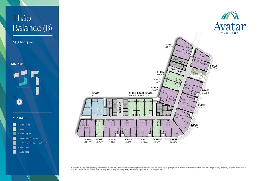 Mặt Bằng Tầng 14 Block B