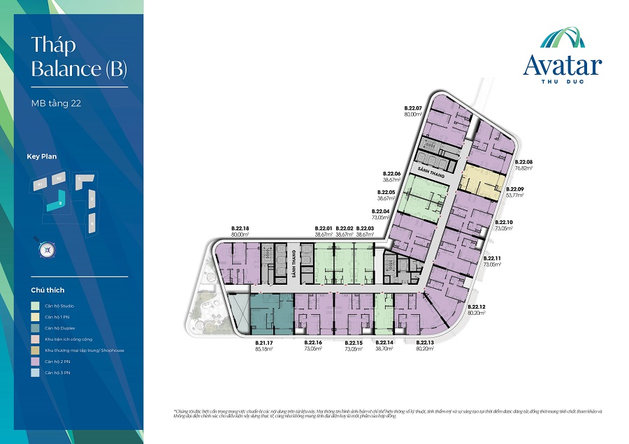 Mặt Bằng Tầng 22 Block B