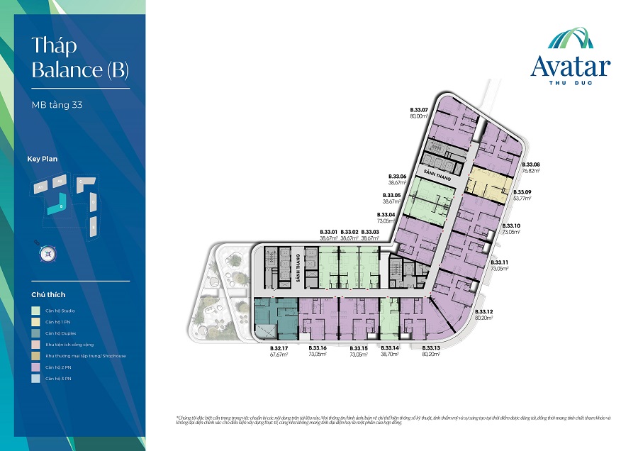 Mặt Bằng Tầng 33 Block B