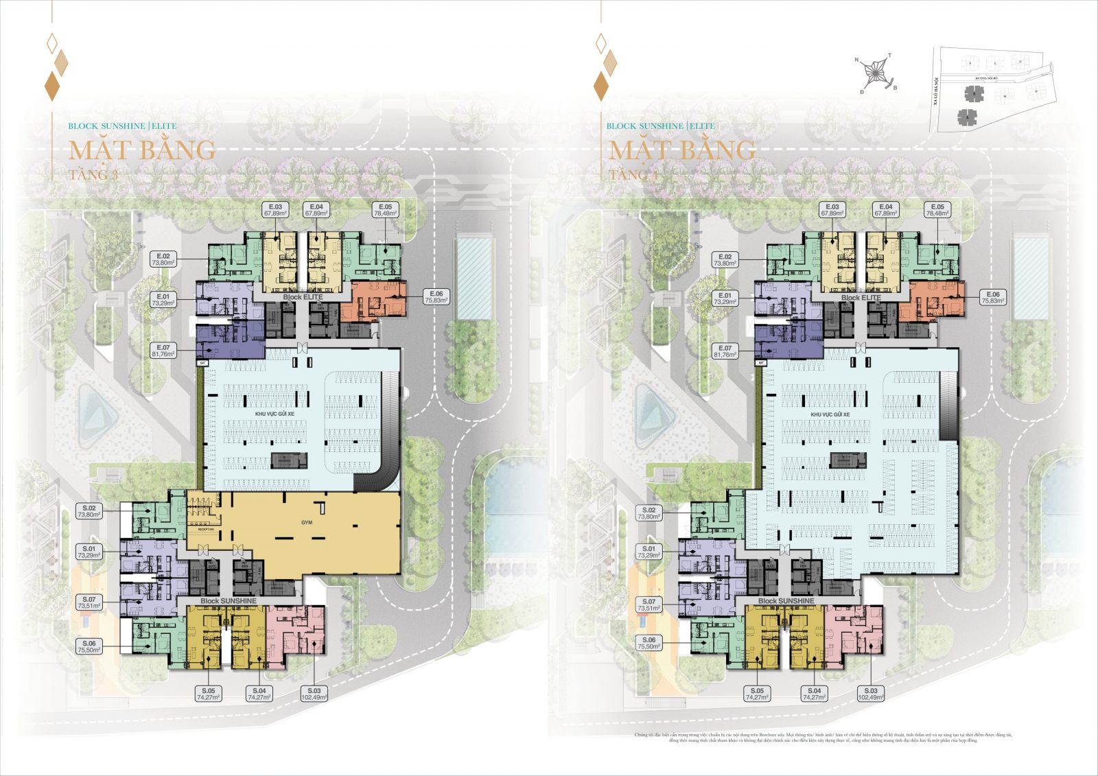 Mặt Bằng Tầng 03 Block Sunshine - Elite Biên Hòa Universe Complex