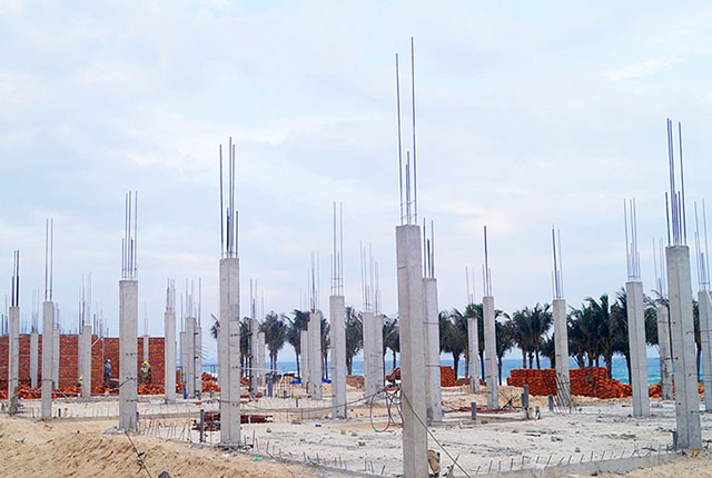 Công tác thi công xây tường tầng 1 khu O