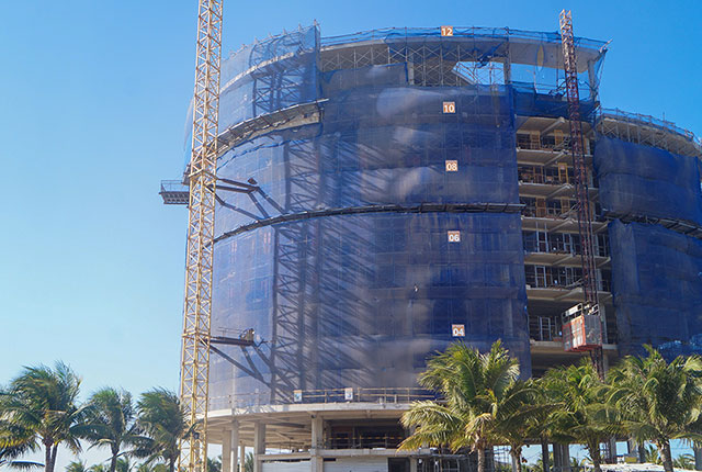 Hình ảnh tổng quan khách sạn dự án đang trong quá trình xây dựng đến tầng 12