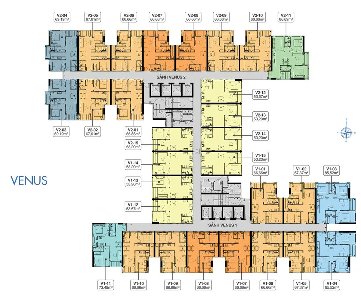 Mặt Bằng Block Venus Q7 Riverside ChoThuê