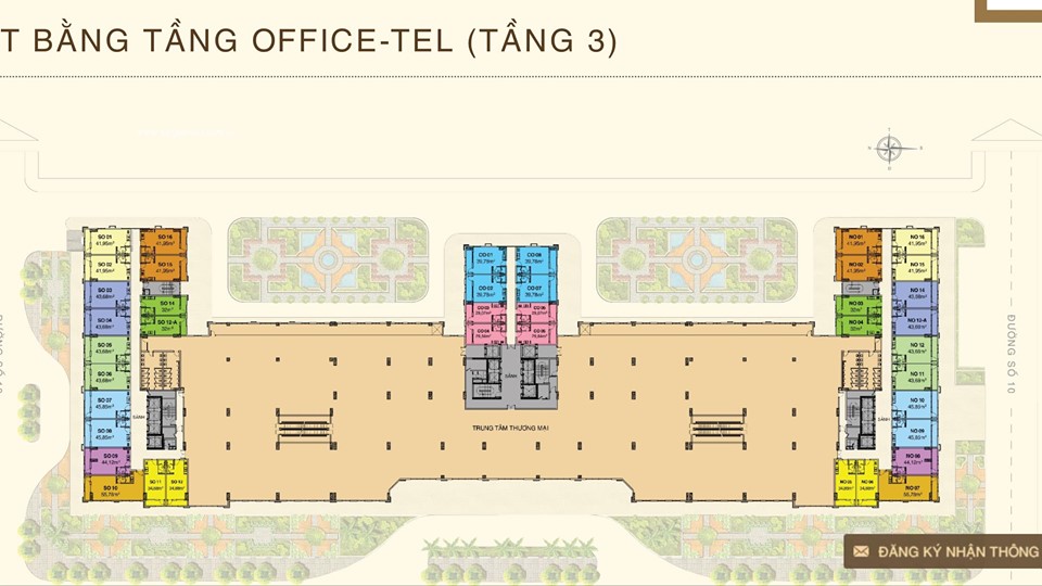 mặt bằng officetel saigon mia tang 3