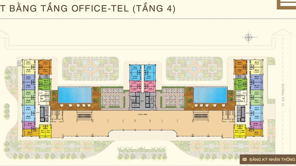 Mặt bằng officetel Saigon Mia Tầng 3