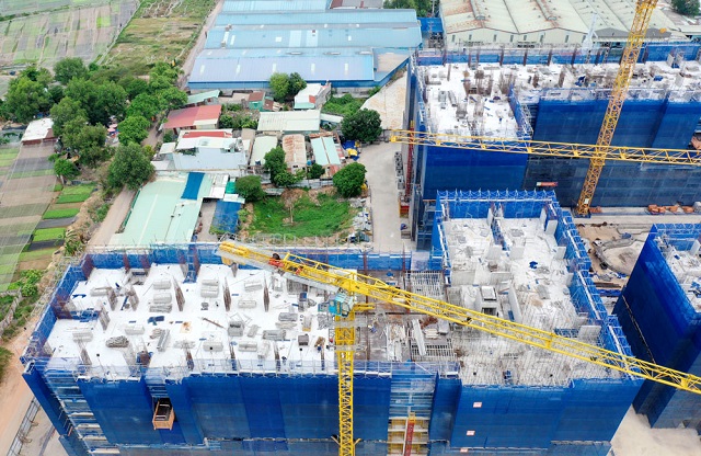 Hoàn thành đổ bê tông sàn tầng 9 Block Sporty