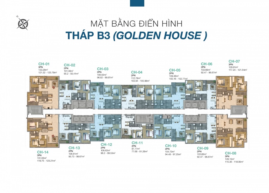 Mặt Bằng Block Golden House Sunwah Pearl