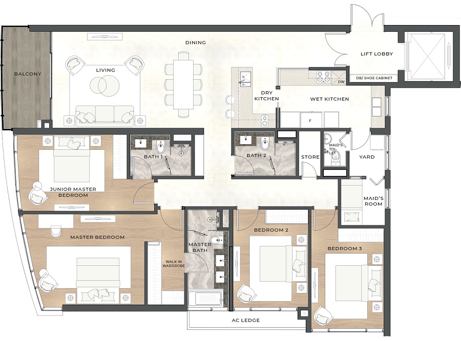 Mẫu Căn 4 Phòng Ngủ The River