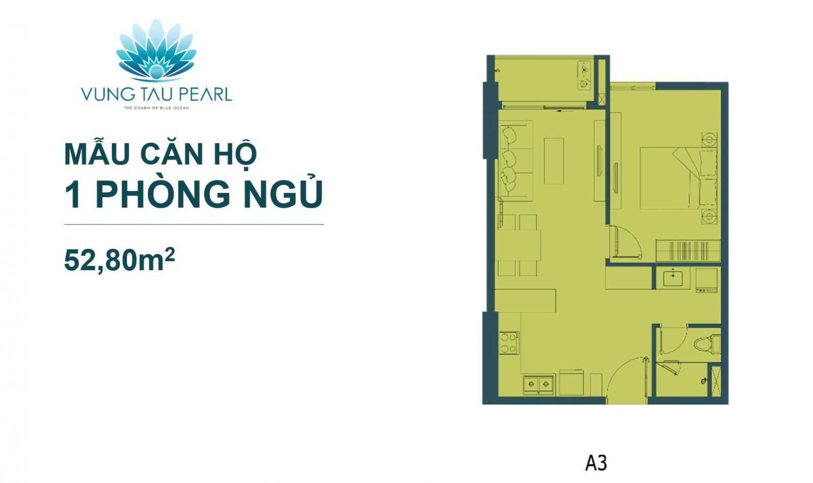 Mẫu Căn Hộ 1 Phòng Ngủ Vung Tau Pearl