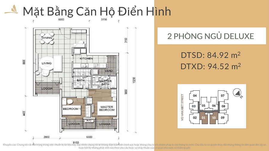 Mẫu Căn Hộ 2 Phòng Ngủ