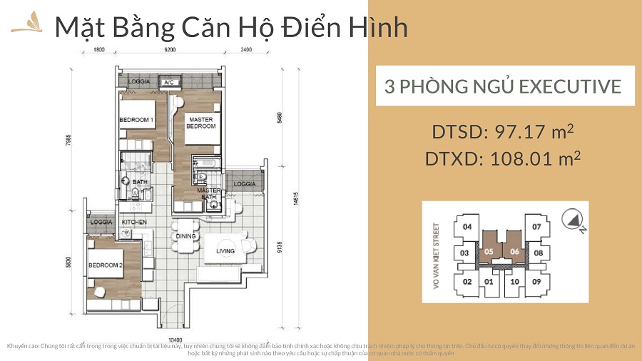 Mẫu Căn Hộ 03 Phòng Ngủ