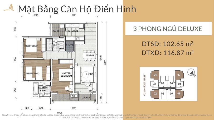 Mẫu Căn Hộ 03 Phòng Ngủ